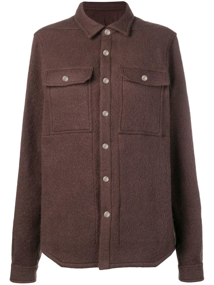 Rick Owens Overshirt Coat - Brown
