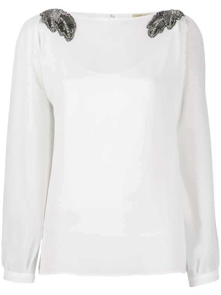 Liu Jo Embellished Shoulder Blouse - White