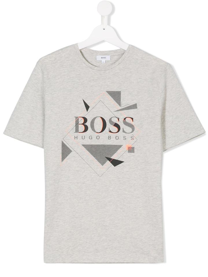 Boss Kids Teen Graphic Print T-shirt - Grey
