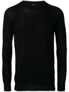 Roberto Collina - Knitted Crew Neck Jumper - Men - Silk/cotton - 52, Black, Silk/cotton