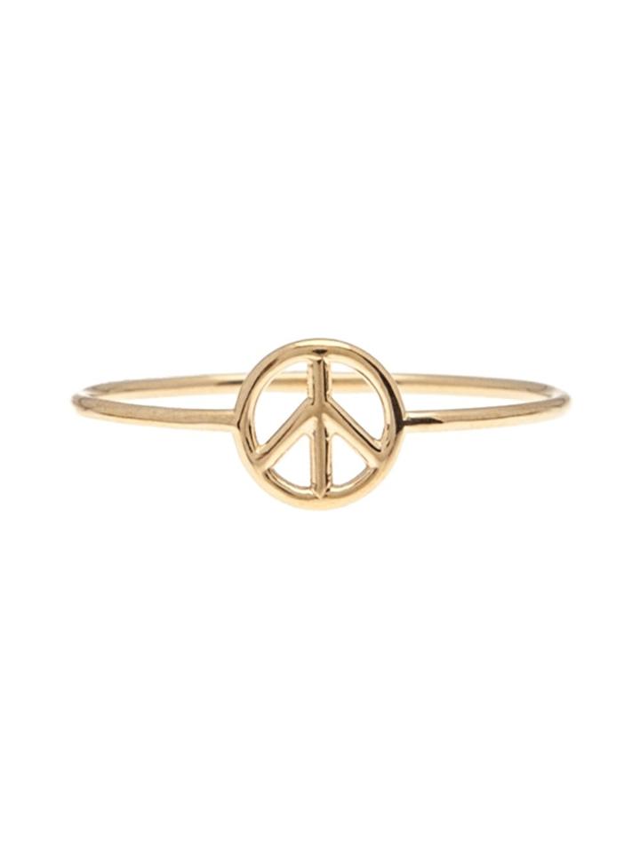 Aurelie Bidermann 18kt Gold Peace Sign Ring - Metallic