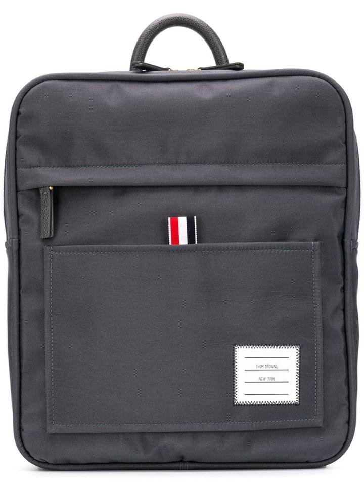 Thom Browne Zip-top Nylon Book Bag - Grey