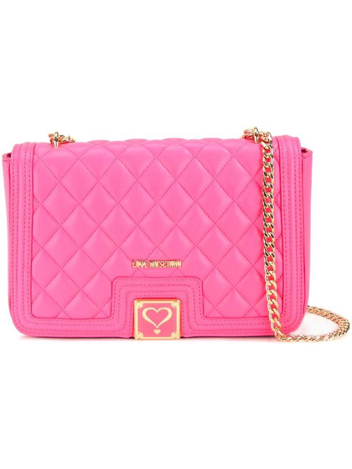 Love Moschino - Quilted Crossbody Bag - Women - Polyurethane - One Size, Women's, Pink/purple, Polyurethane