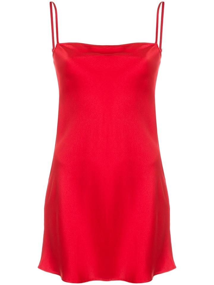 Reformation Catherine Satin Slip Dress - Red