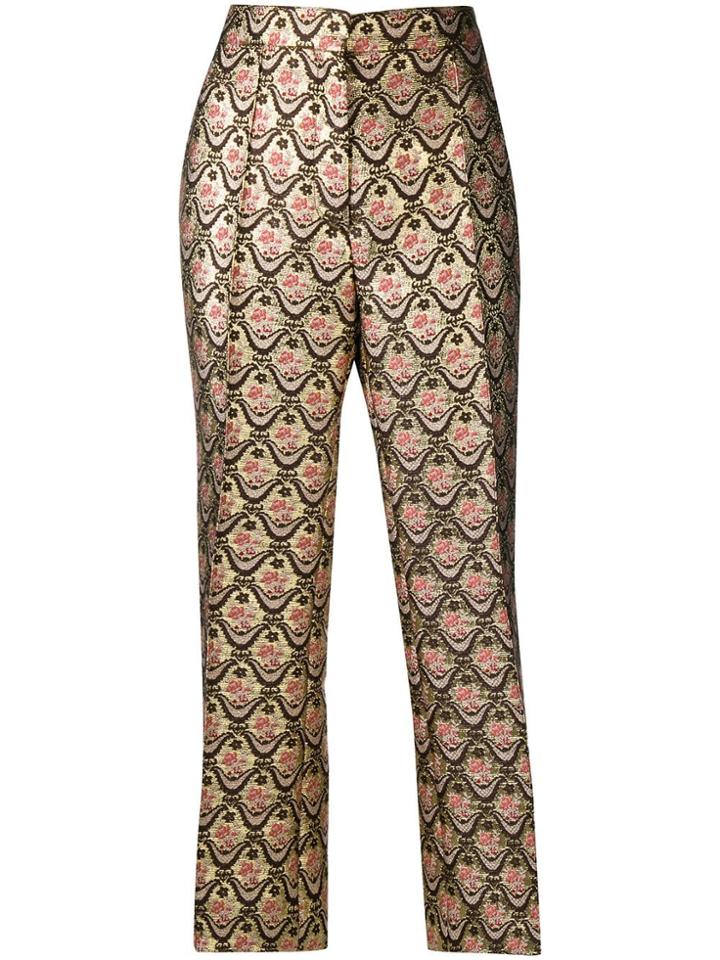 Rochas Print Mosaic Chino Trousers - Metallic