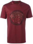 Versace Classic Medusa Sequin T-shirt, Men's, Size: Small, Pink/purple, Cotton