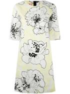 Marni - Posy Print Shift Dress - Women - Cotton/linen/flax - 42, White, Cotton/linen/flax