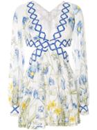Alice Mccall Floral Print Cut Out Dress - White