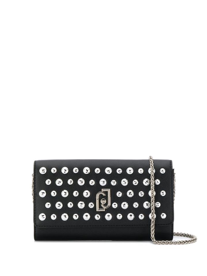 Liu Jo Stud-embellished Faux-leather Clutch - Black