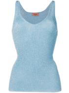 Missoni Sparkly Knit V-neck Vest - Blue