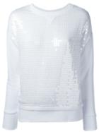 Dondup Sequined Sweatshirt, Women's, Size: Small, White, Cotton/polyamide/spandex/elastane/polyester