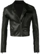 Haider Ackermann - Cropped Biker Jacket - Unisex - Cotton/leather/cupro/rayon - S, Black, Cotton/leather/cupro/rayon