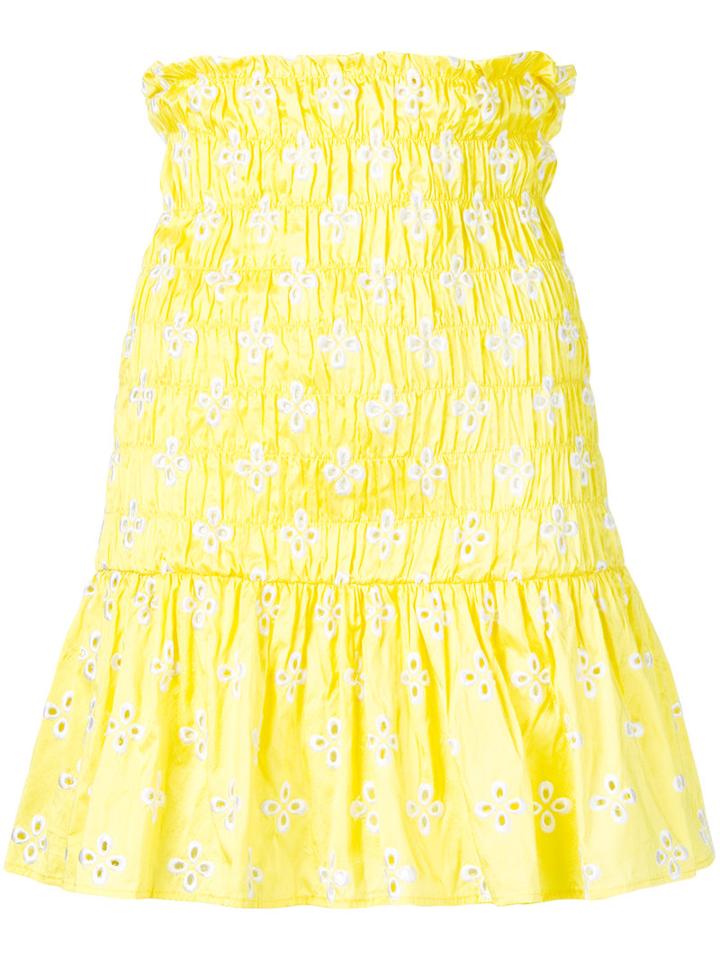 Georgia Alice - Daisy Mini Skirt - Women - Silk - 8, Yellow/orange, Silk