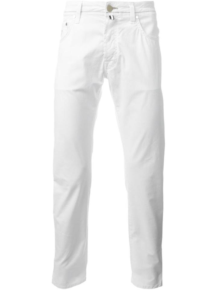 Jacob Cohen Slim-fit Trousers, Men's, Size: 42, White, Cotton/spandex/elastane