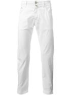 Jacob Cohen Slim-fit Trousers, Men's, Size: 42, White, Cotton/spandex/elastane