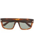 Tom Ford Eyewear Square Frame Tortoiseshell Sunglasses - Orange