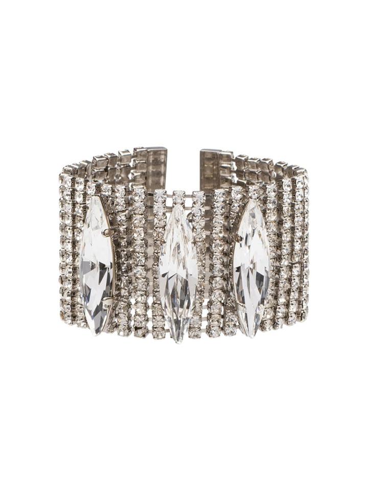 Miu Miu Crystal Embellished Cuff Bracelet - Nude & Neutrals