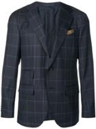 Caruso Check Jacket - Blue