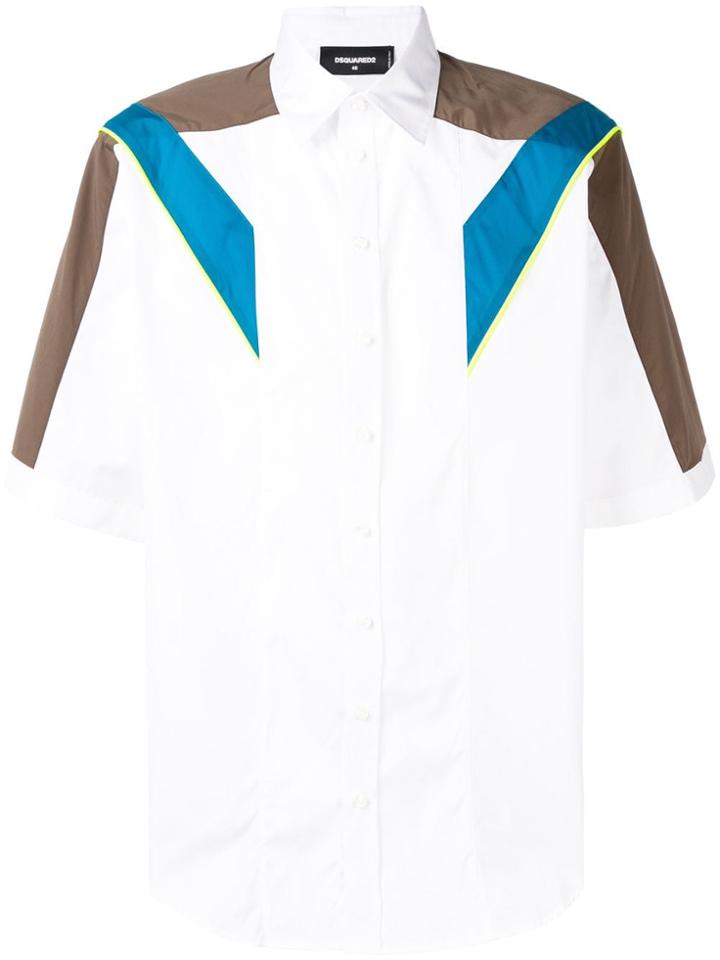 Dsquared2 Panelled Military Shirt - White