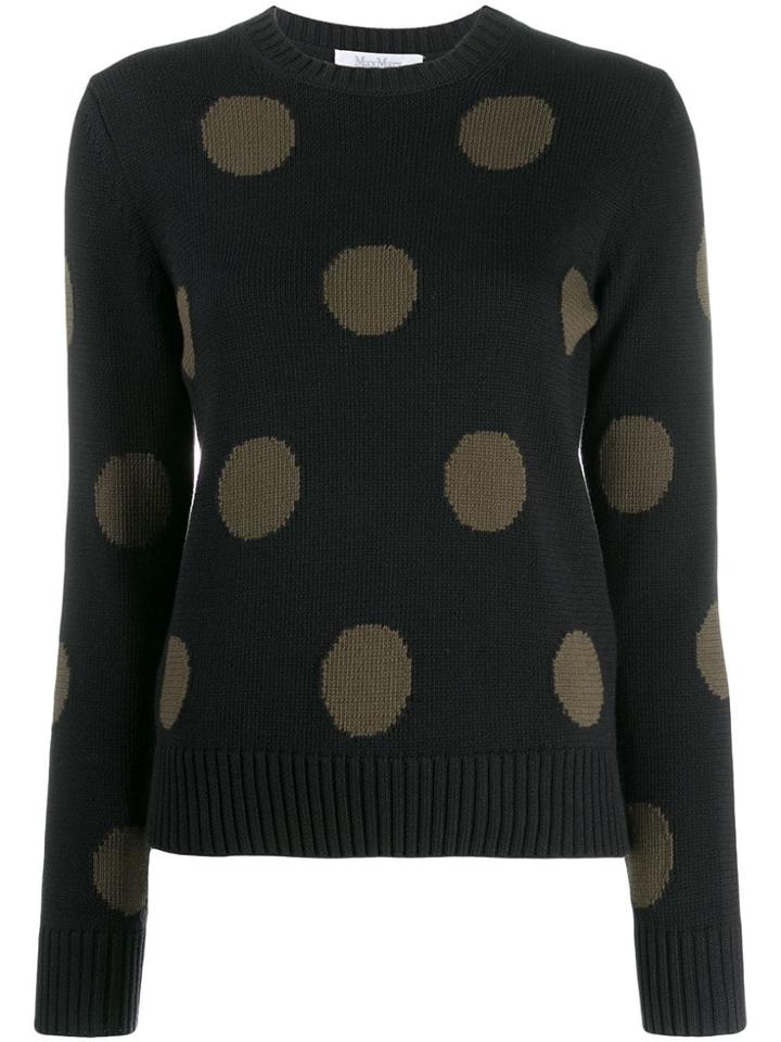 Max Mara Large Polka-dot Knit Sweater - Blue