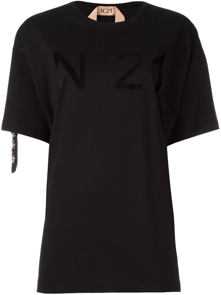 No21 Crystal Embellished Logo T-shirt