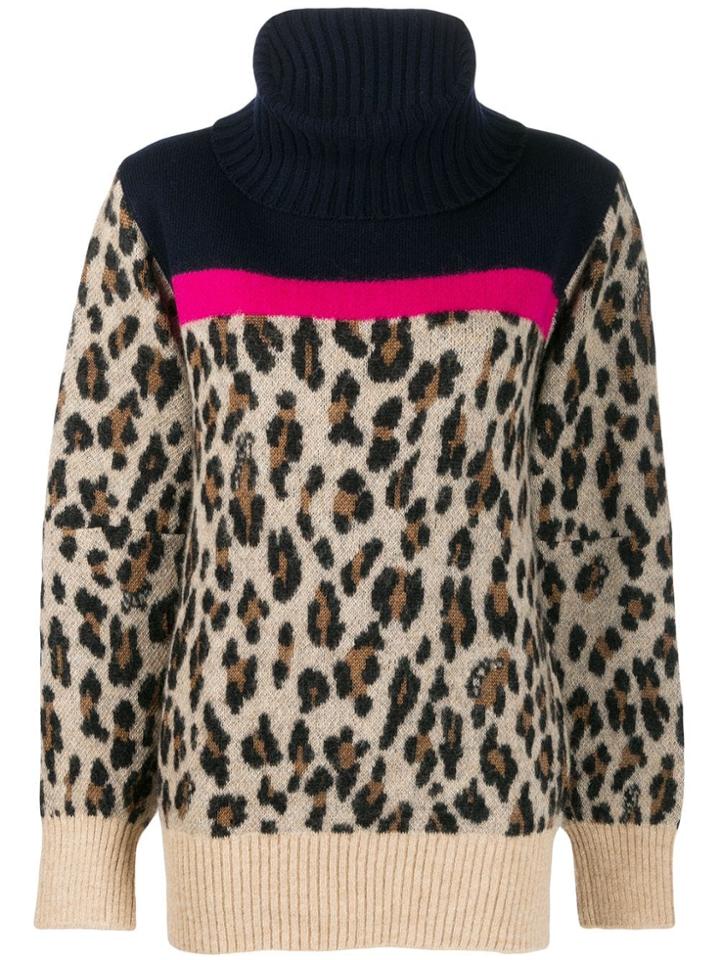 Sacai Leopard Knit Jumper - Blue