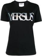 Versus Front Logo Printed T-shirt - Black