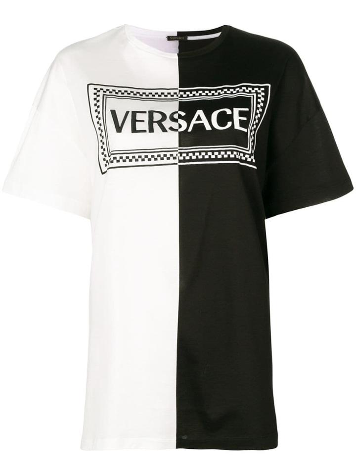 Versace Collection Two-tone Logo T-shirt - Black