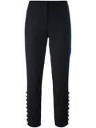 Dolce & Gabbana Stripe Appliqué Trousers, Women's, Size: 38, Black, Polyamide/spandex/elastane/virgin Wool