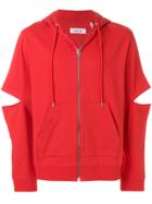 Helmut Lang Cut Out Hoodie - Red
