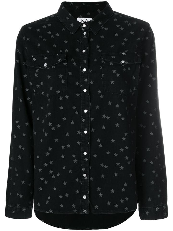 Zoe Karssen Star Print Denim Shirt - Black