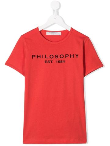 Philosophy Di Lorenzo Serafini Kids Logo Print T-shirt - Red