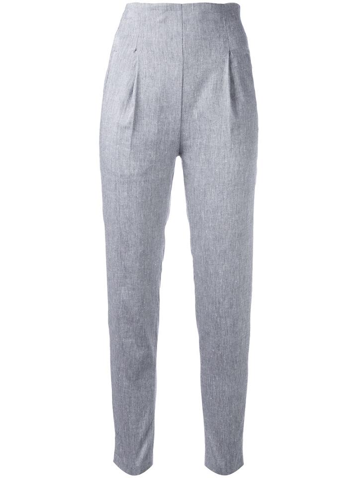 Erika Cavallini - Mariory Pants - Women - Cotton/linen/flax/polyester/spandex/elastane - 42, Blue, Cotton/linen/flax/polyester/spandex/elastane