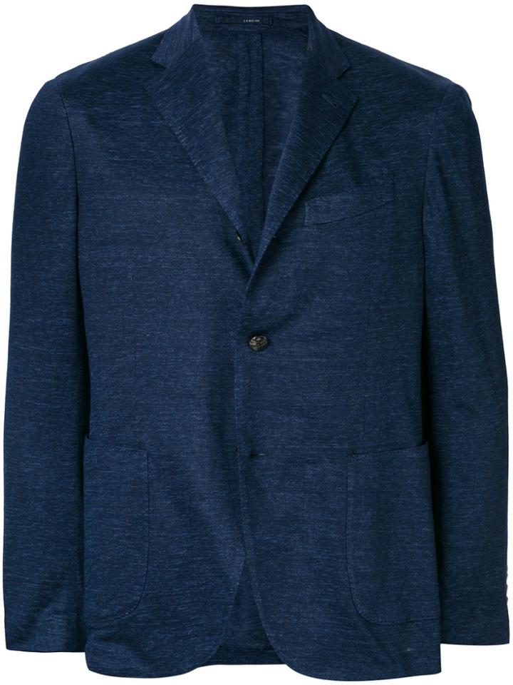 Lardini V-neck Buttoned Blazer - Blue