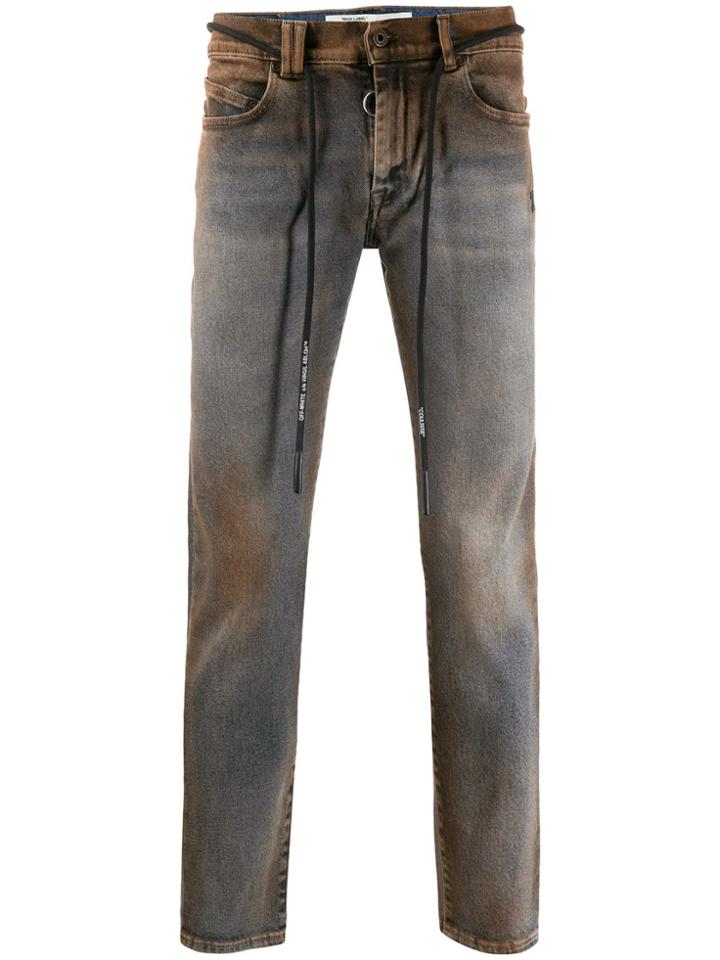 Off-white Rust-effect Skinny Jeans - Blue