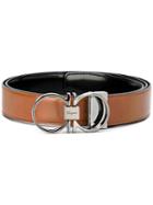 Salvatore Ferragamo Skinny Double Gancio Belt, Men's, Size: 115, Calf Leather