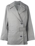 Lemaire Short Trench Coat, Women's, Size: 38, Grey, Cotton