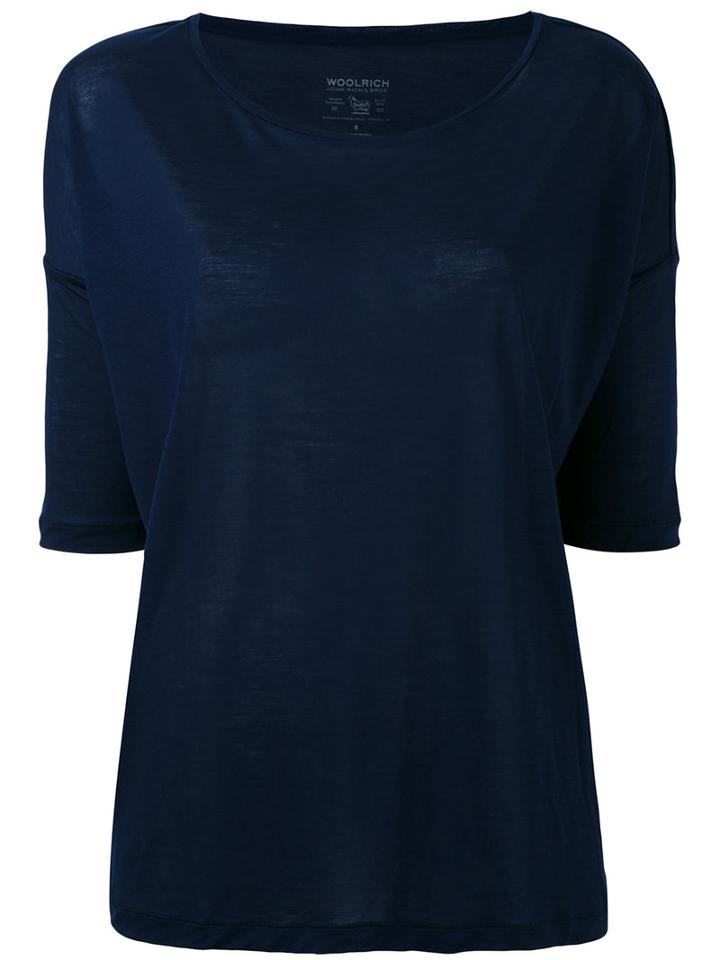 Woolrich - Classic Slouch Top - Women - Lyocell - M, Blue, Lyocell
