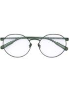 Linda Farrow Round Frame Glasses With Clip-on Shades