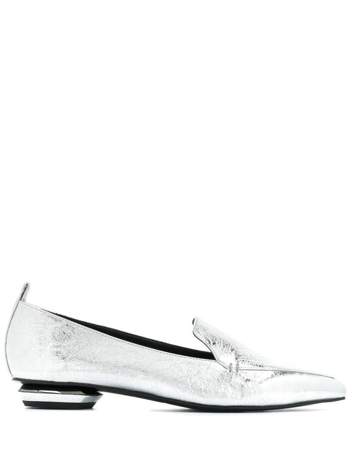 Nicholas Kirkwood Metallic Loafers - Silver