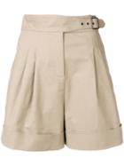 Paule Ka Adjustable Waist Shorts - Brown