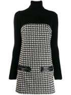 Philipp Plein Houndstooth Knitted Dress - Black