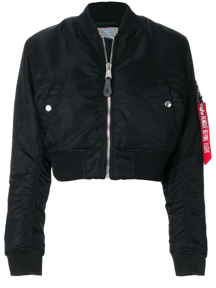 Alpha Industries Cropped Bomber Jacket - Black