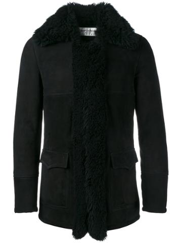 Saint Laurent Shearling Coat, Men's, Size: 48, Black, Sheep Skin/shearling