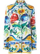 Dolce & Gabbana Majolica Printed Shirt, Women's, Size: 42, Silk
