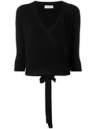 Zanone Wrap Knitted Top - Black