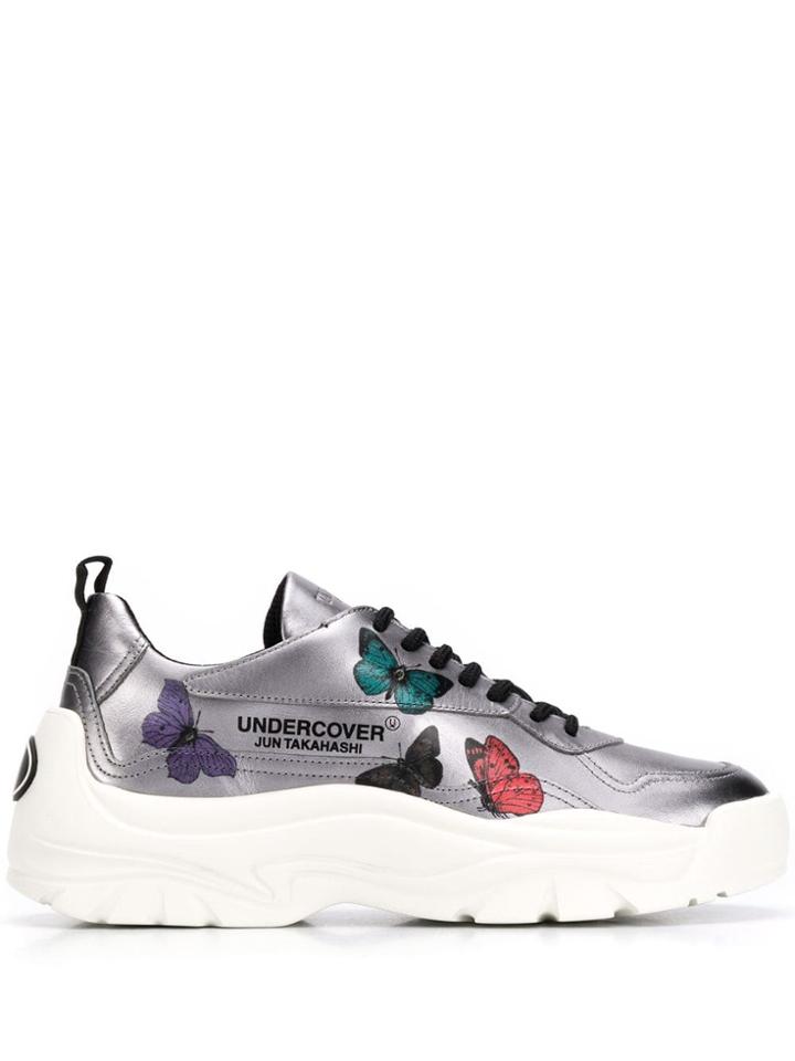 Valentino Valentino Garavani Butterflies Print Sneakers - Silver