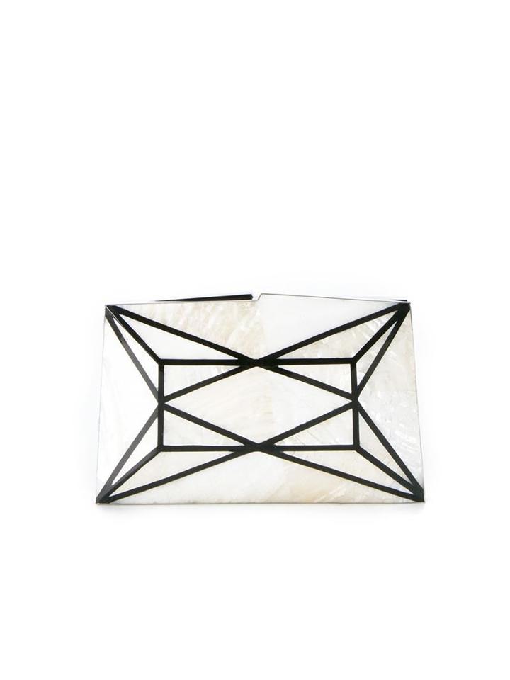 Serpui Geometric Panelled Clutch