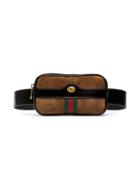 Gucci Brown Ophidia Web Suede Belt Bag