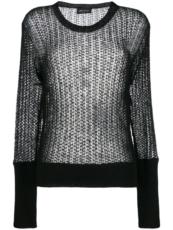 Andrea Ya'aqov Open Knit Jumper - Black